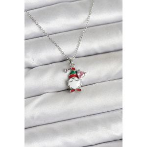 316L Çelik Zincir Gümüş Renk Yılbaşı Teması Kadın Kolye