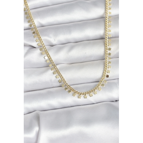 Pirinç Gold Renk Sıralı Yıldız Kadın Kolye