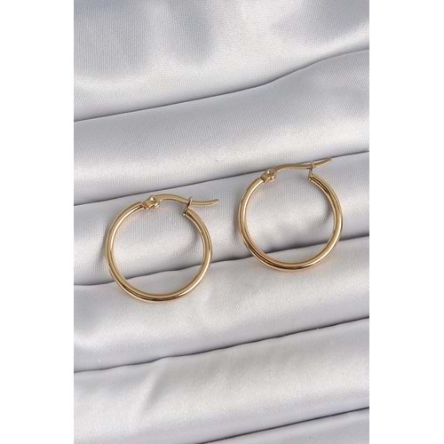 316 Çelik Gold Renk 22mm Kadın Halka Model Kadın Küpe