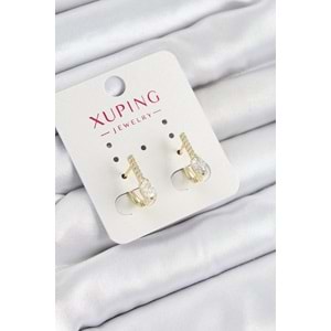 Xuping Zirkon Taşlı I Model Gold Renk Kadın Küpe