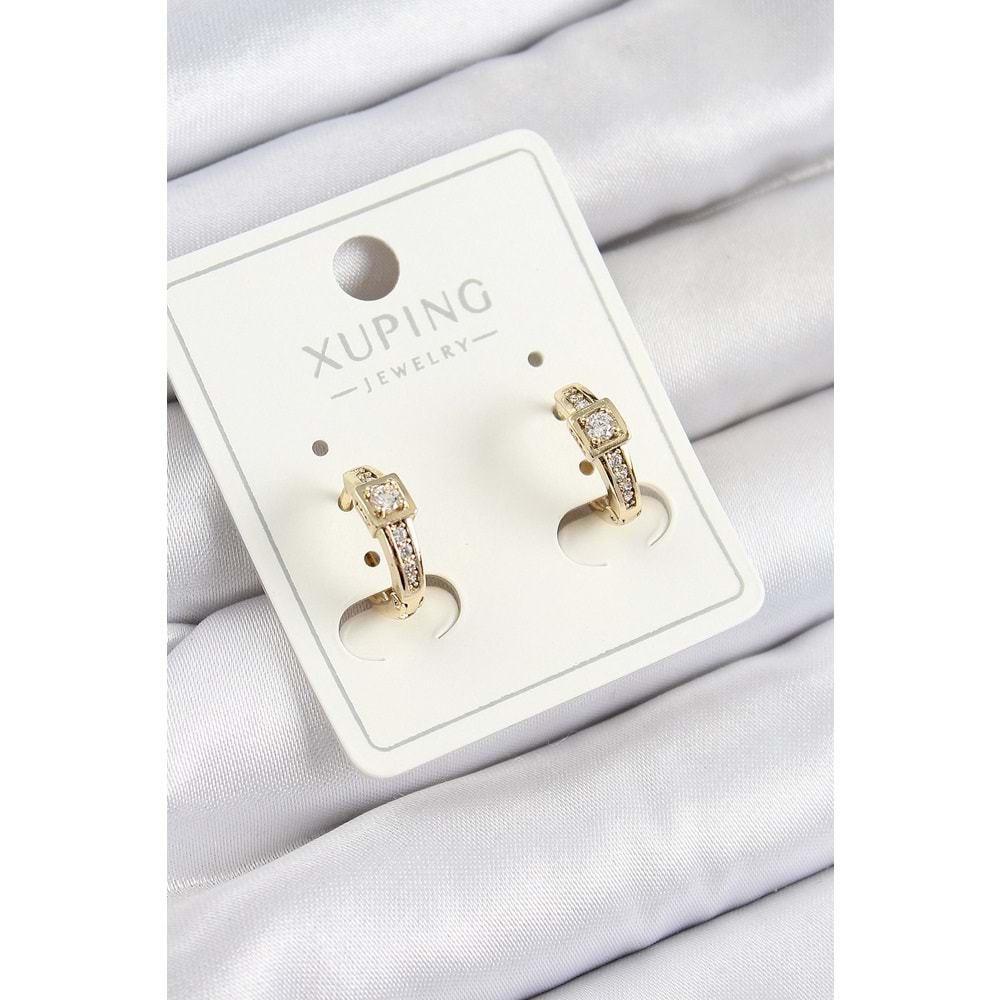 Xuping Zirkon Taşlı Kemer Model Gold Renk Kadın Küpe