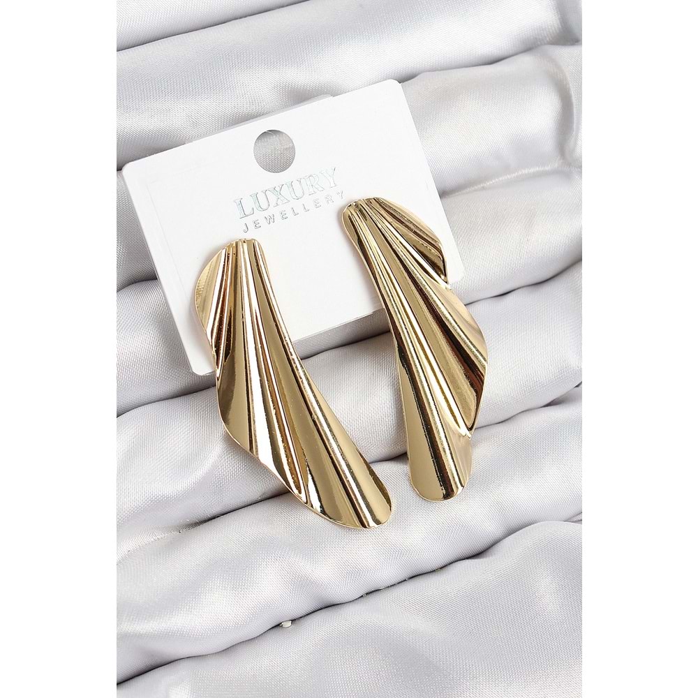 Pirinç Tül Model Gold Renk Kadın Küpe