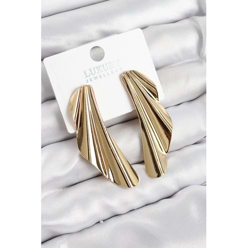 Pirinç Tül Model Gold Renk Kadın Küpe