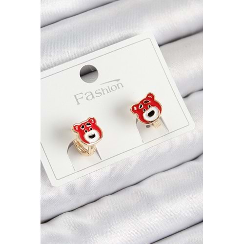 Pirinç Ayıcık Model Gold Renk Çocuk Küpe