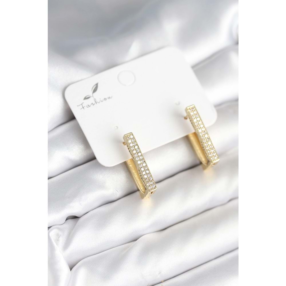 Kare Zirkon Taşlı Kadın Küpe