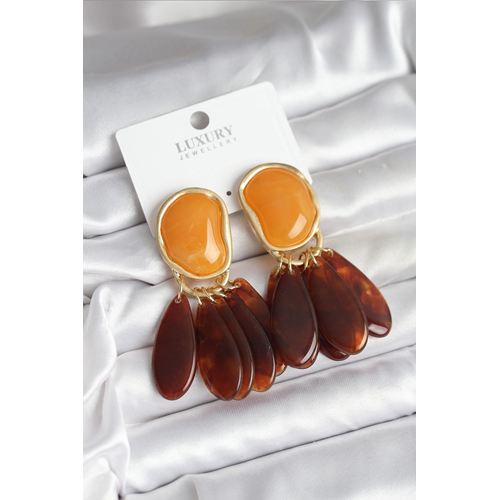 Pirinç Gold Renk Vintage Model Kadın Küpe