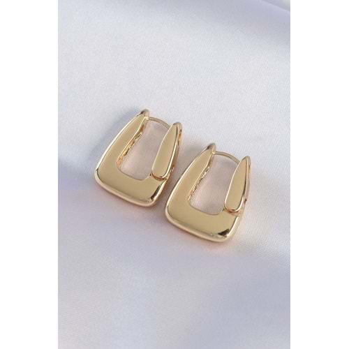 Pirinç Gold Renk Kalın Küpe