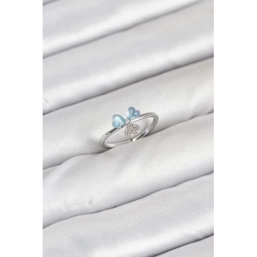 Pirinç Gümüş Renk Yonca Model Kadın Yüzük