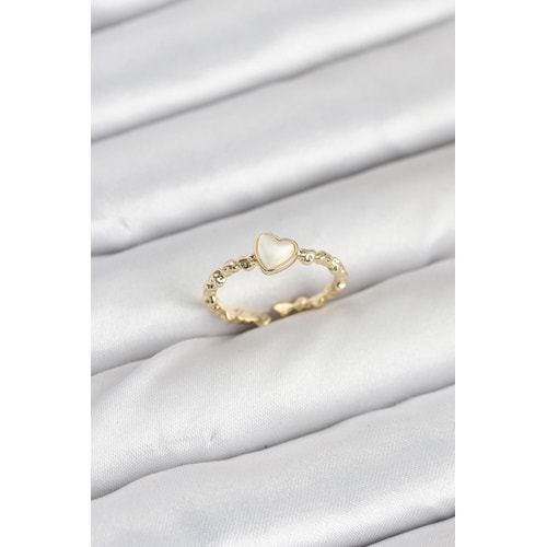 Pirinç Gold Renk Kalpli Model Kadın Yüzük