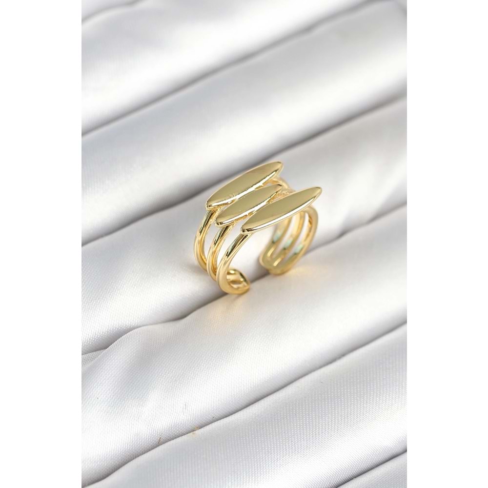 Pirinç Gold Renk Vİntage Model Kadın Yüzük