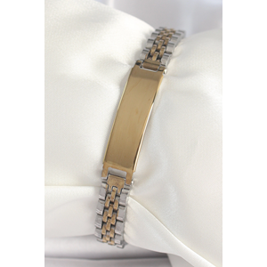 316L Çelik Gold Gümüş Renk Kalın Zincir Künye Model Erkek Bileklik