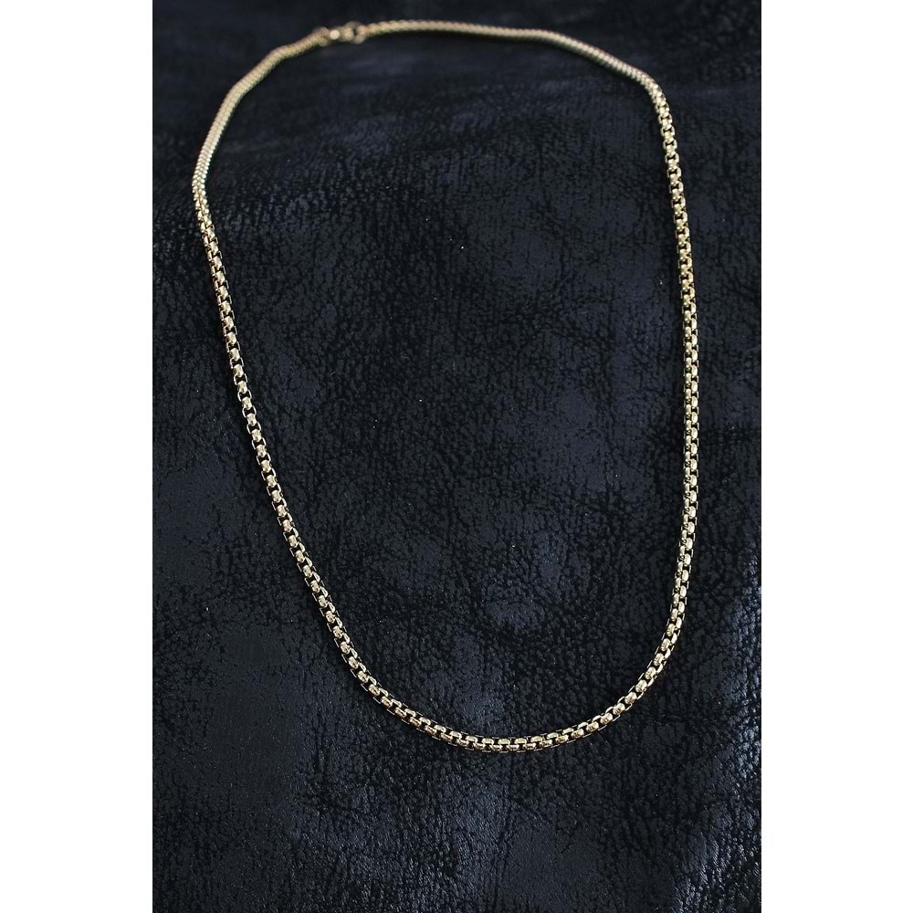 316L Çelik Örme Zincir Model Gold Renk Erkek Kolye