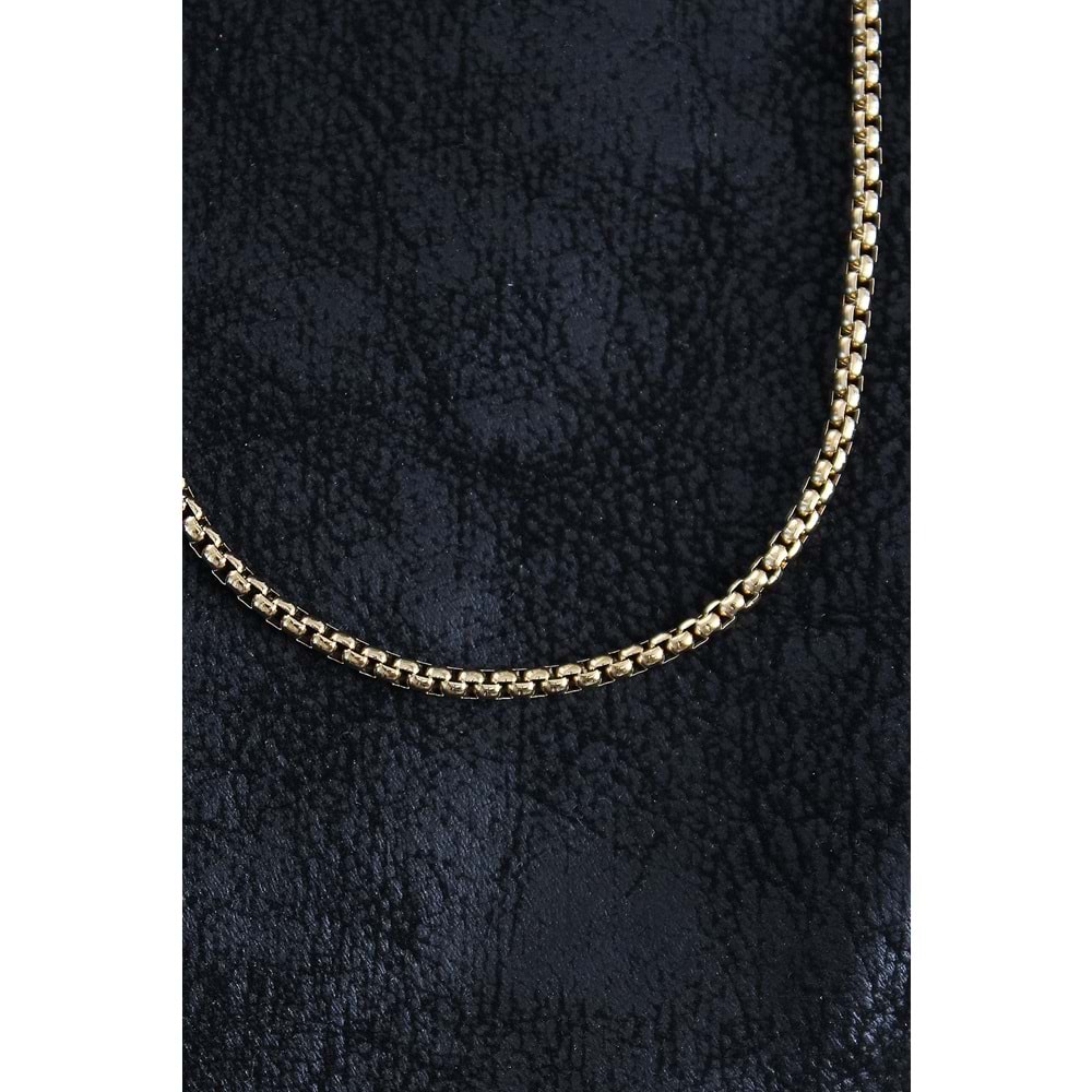 316L Çelik Örme Zincir Model Gold Renk Erkek Kolye