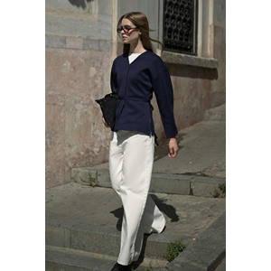 Lacivert Naye Viscon Karışımlı S Beden Hırka - V Yaka, Baharlık Zarif Örgü