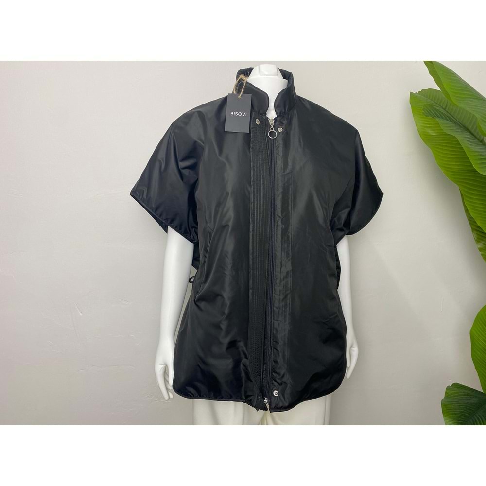 Trend Siyah Panço Standart Kadın Yelek