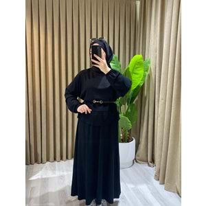 Modal Etekli Siyah Takım S-M Beden (36-38-40 Beden)