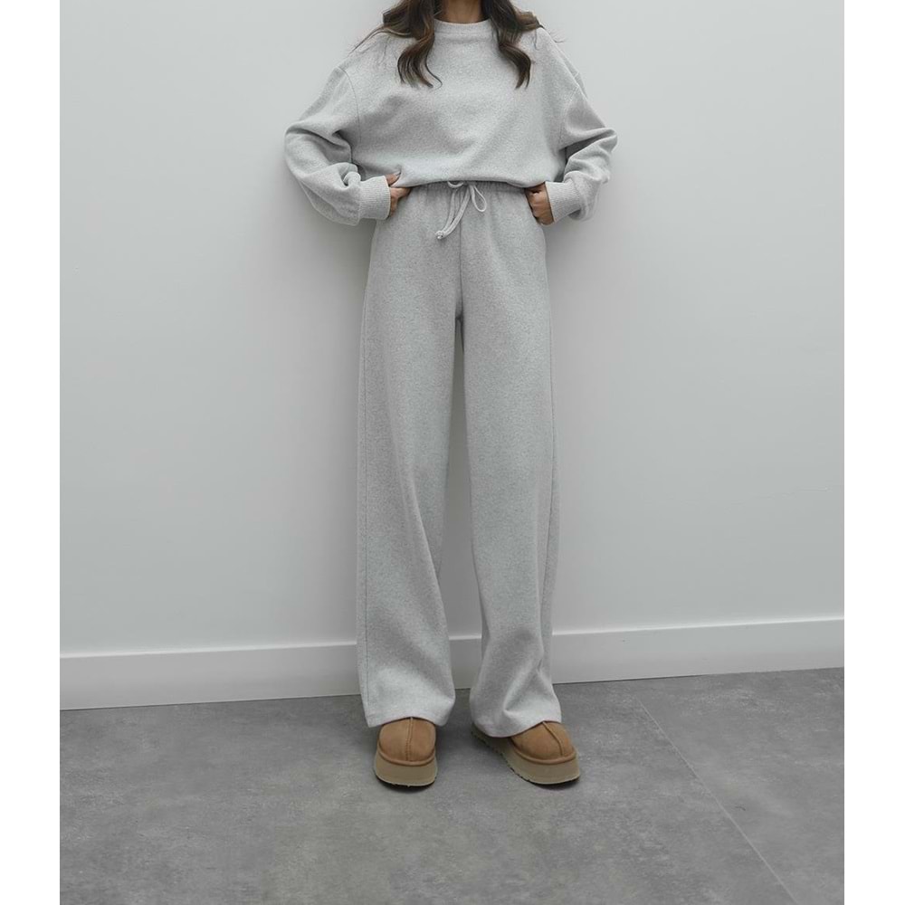 Selanik Gri Pantolonlu Kadın EşofmanTakımı L Beden